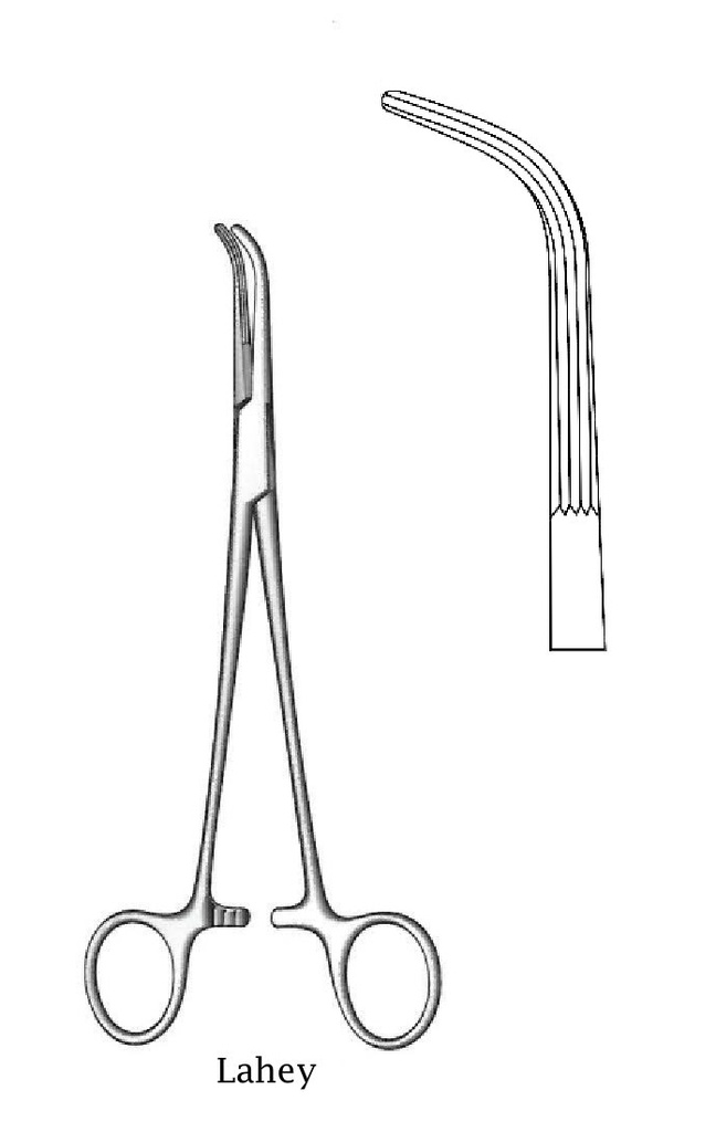 Lahey Gall Duct Clamp longitud = 19 cm / 71/2", Curva Surgicalmed.es